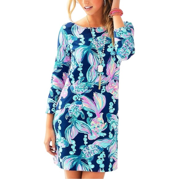 Lilly Pulitzer Dresses & Skirts - EUC Lilly Pulitzer Marlowe Boat Neck Dress in Going Coastal Size L